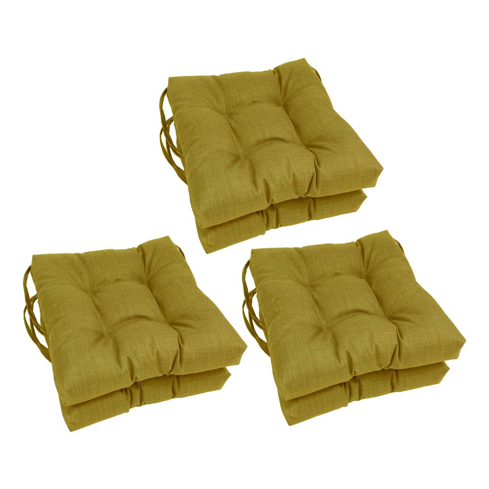 16-inch Spun Polyester Solid Outdoor Square Tufted Chair Cushion. Picture 1