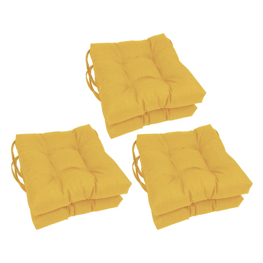 16-inch Spun Polyester Solid Outdoor Square Tufted Chair Cushion. Picture 1