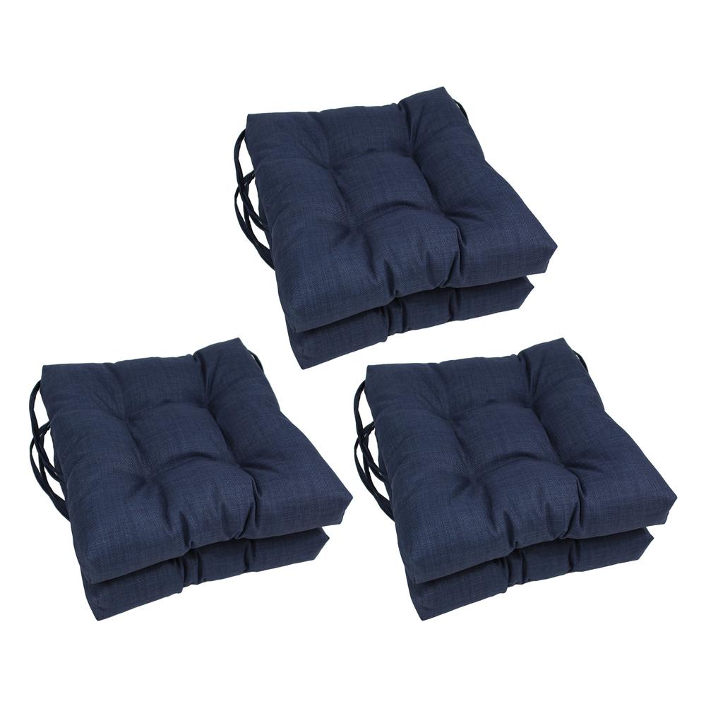 16-inch Spun Polyester Solid Outdoor Square Tufted Chair Cushion. Picture 1