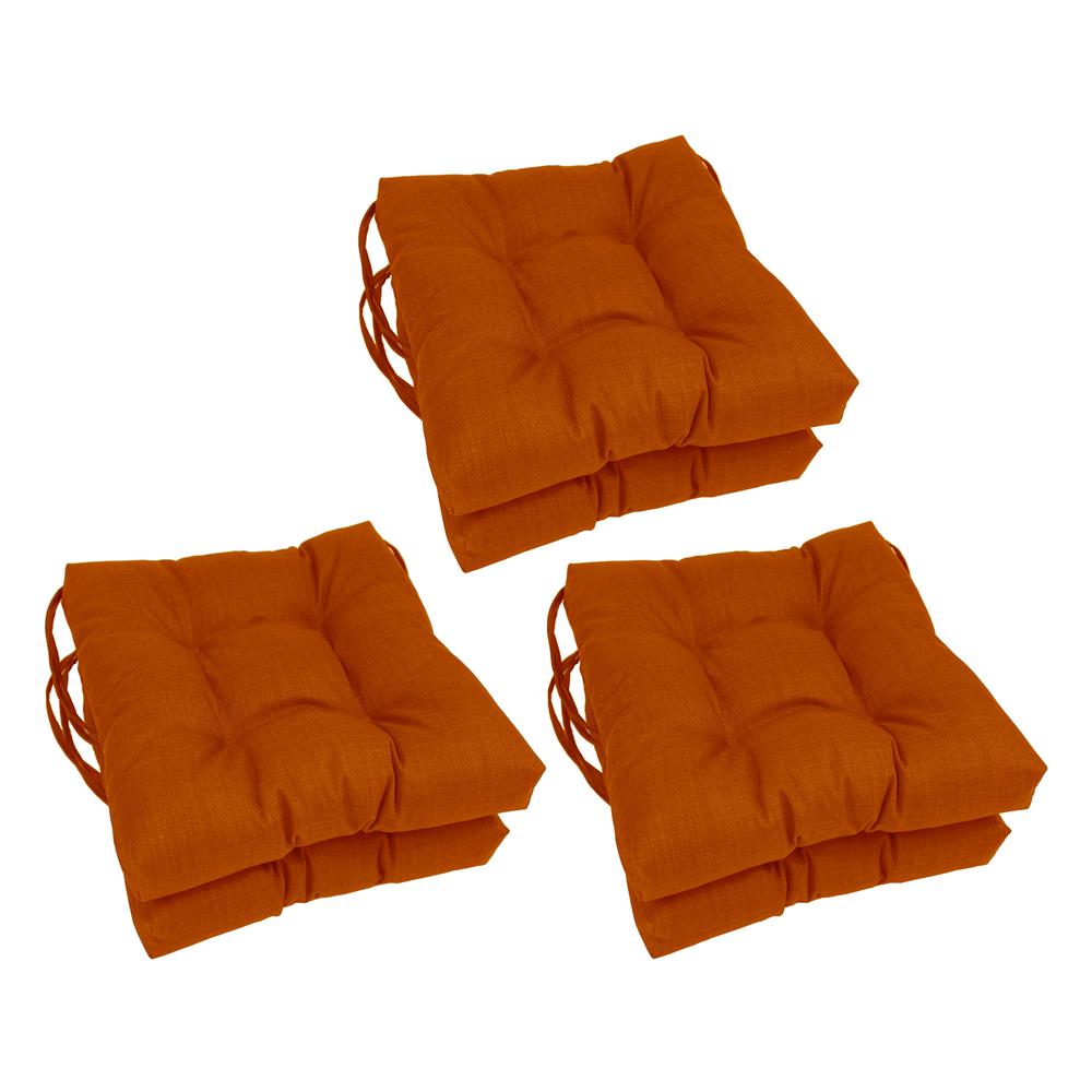 16-inch Spun Polyester Solid Outdoor Square Tufted Chair Cushion. Picture 1