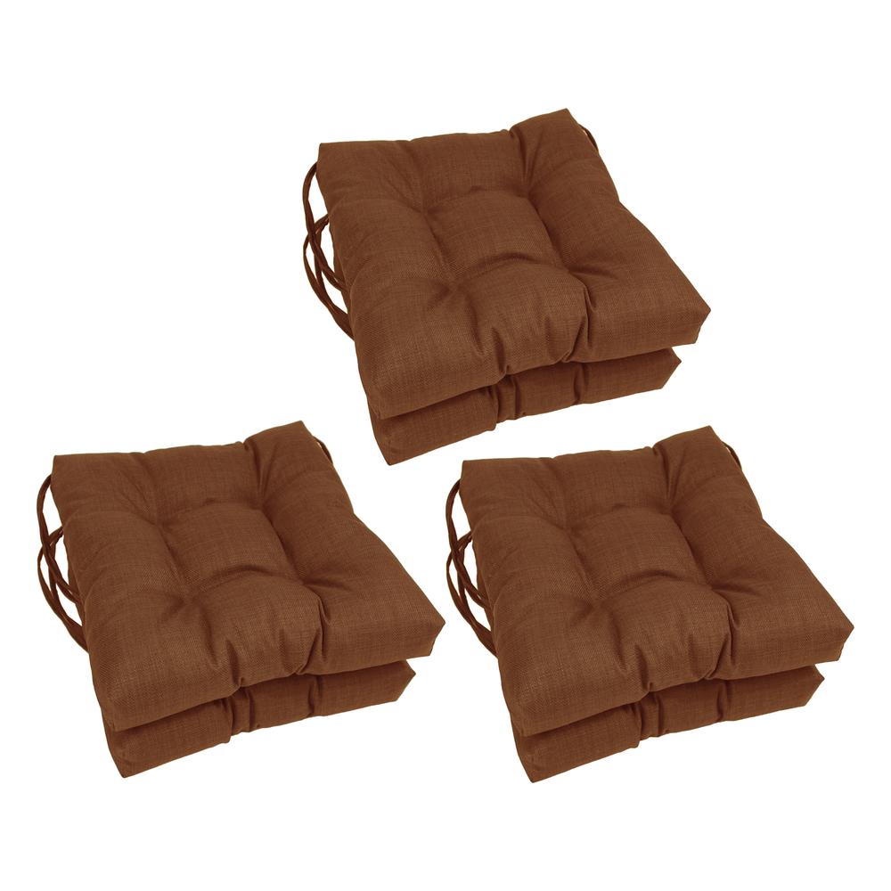 16-inch Spun Polyester Solid Outdoor Square Tufted Chair Cushion. Picture 1