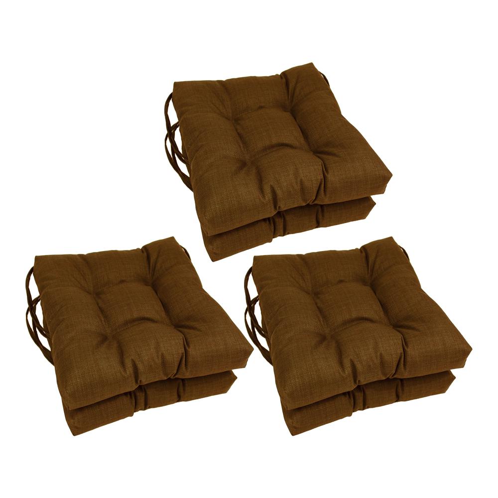 16-inch Spun Polyester Solid Outdoor Square Tufted Chair Cushion. Picture 1