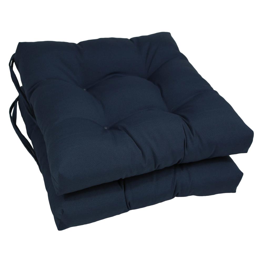 16-inch Solid Twill Square Tufted Chair Cushions (Set of 6)  916X16SQ-T-6CH-TW-NV. Picture 1