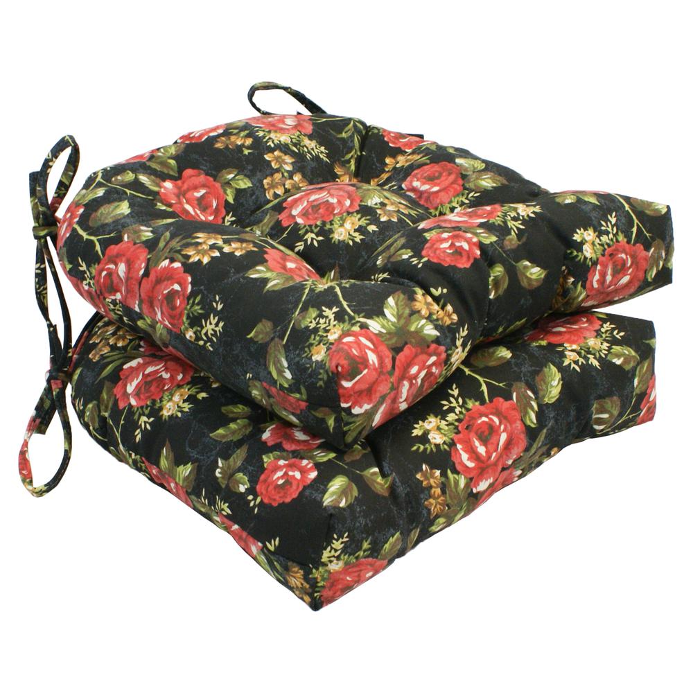 16-inch U-shaped Tufted Chair Cushions (Set of 2)  916X16US-T-2CH-ID-006. Picture 1