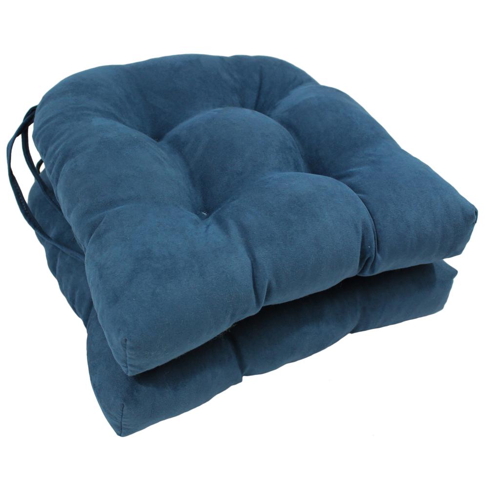 16-inch Solid Microsuede U-shaped Tufted Chair Cushions (Set of 2). Picture 1