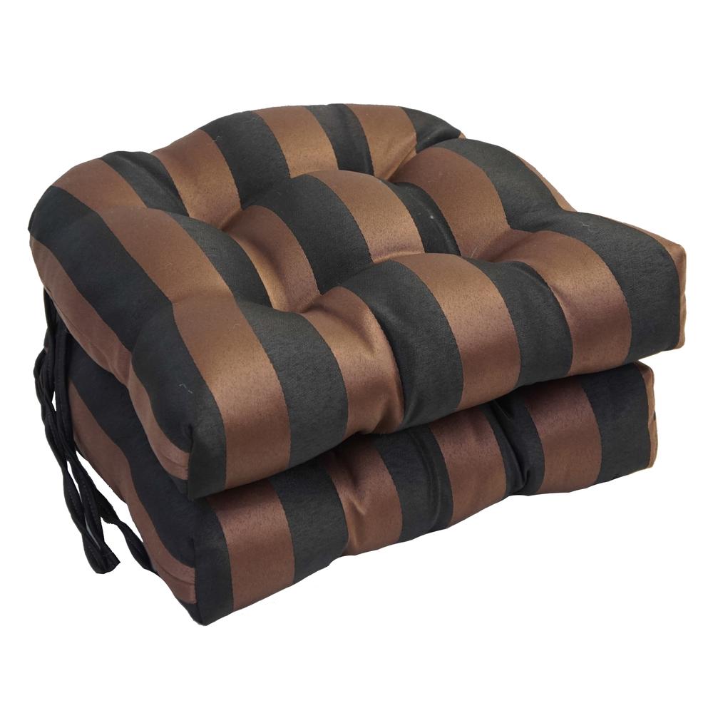 16-inch Spun Polyester Outdoor U-shaped Tufted Chair Cushion. Picture 1