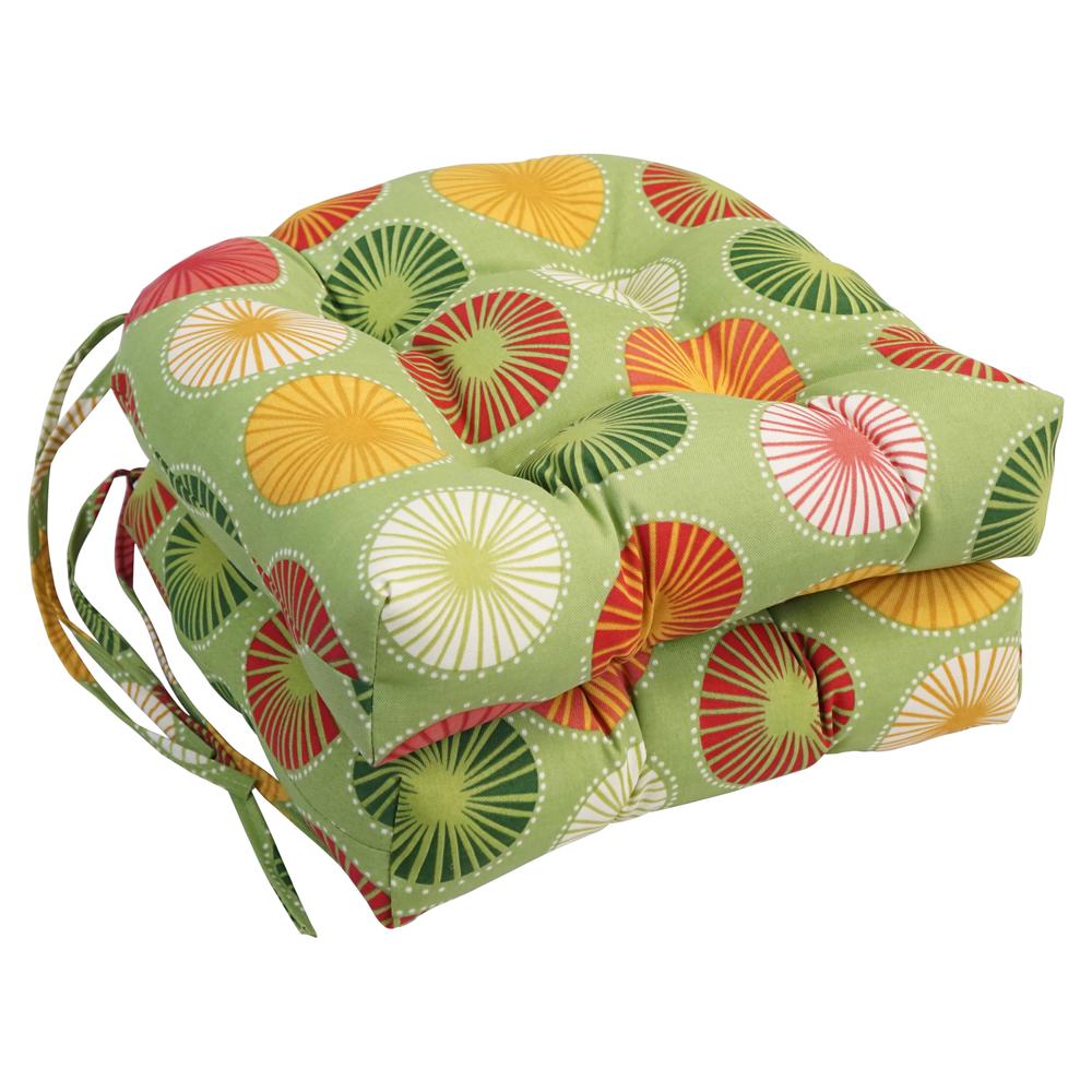 16-inch Spun Polyester Outdoor U-shaped Tufted Chair Cushion. Picture 1