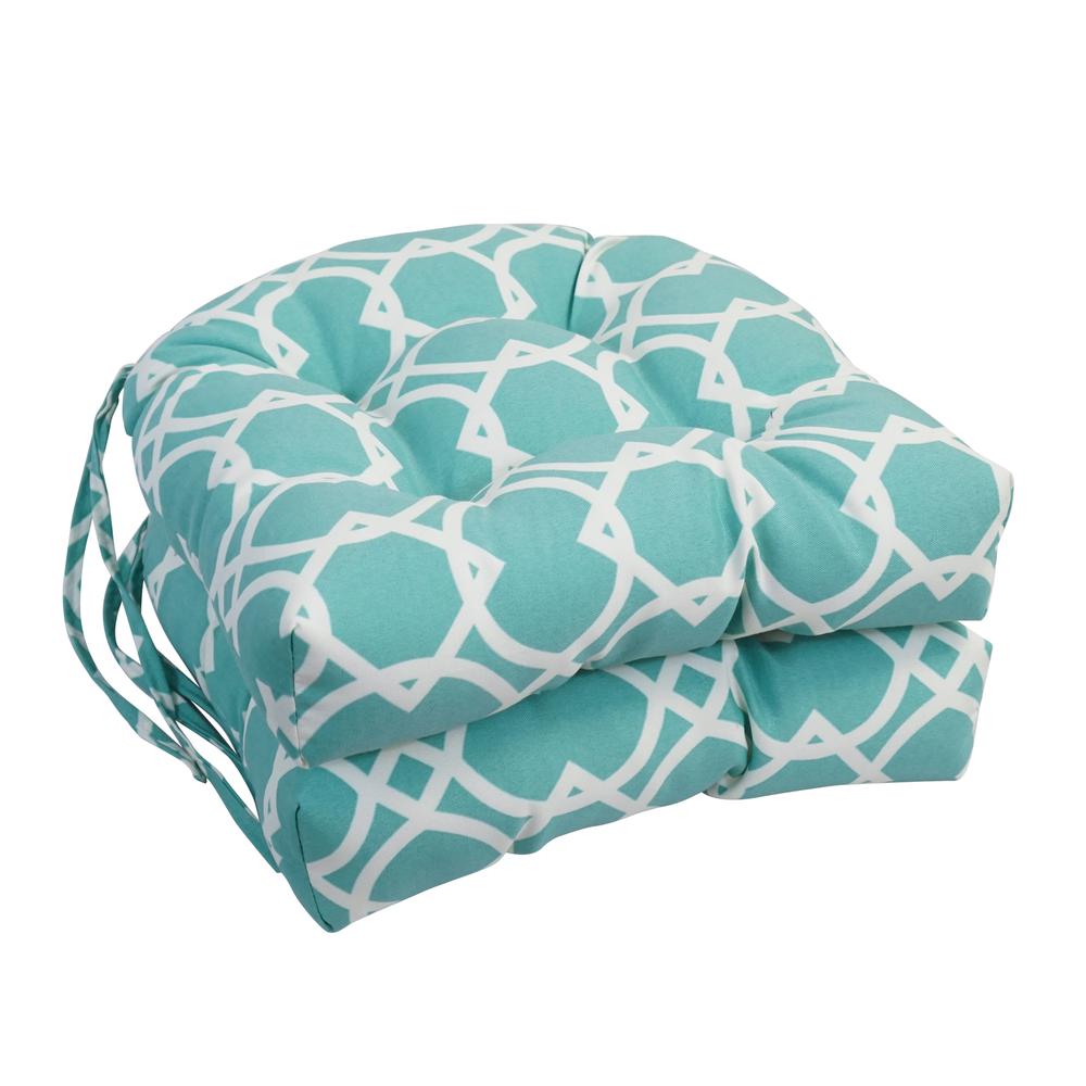 16-inch Spun Polyester Outdoor U-shaped Tufted Chair Cushion. Picture 1