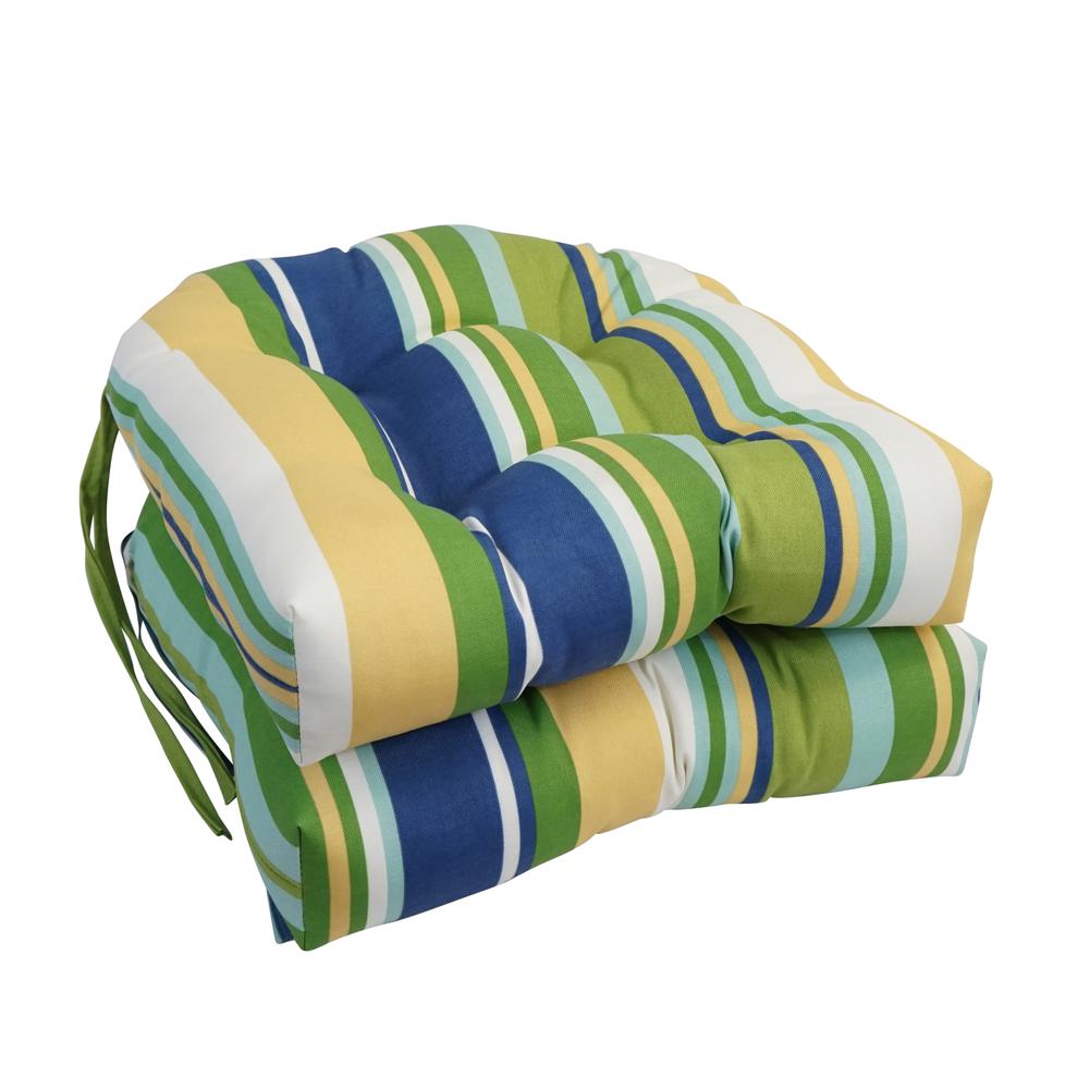 16-inch Spun Polyester Outdoor U-shaped Tufted Chair Cushion. Picture 1