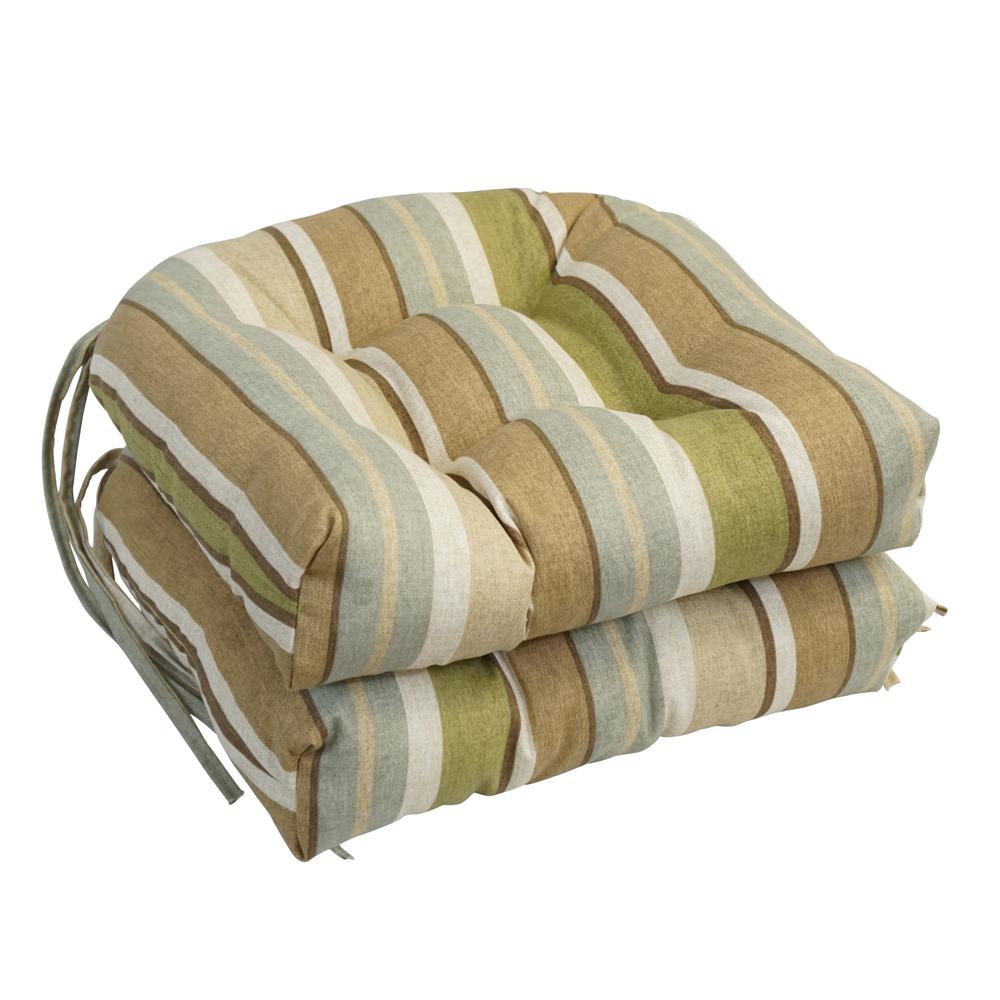 16-inch Spun Polyester Outdoor U-shaped Tufted Chair Cushion. Picture 1