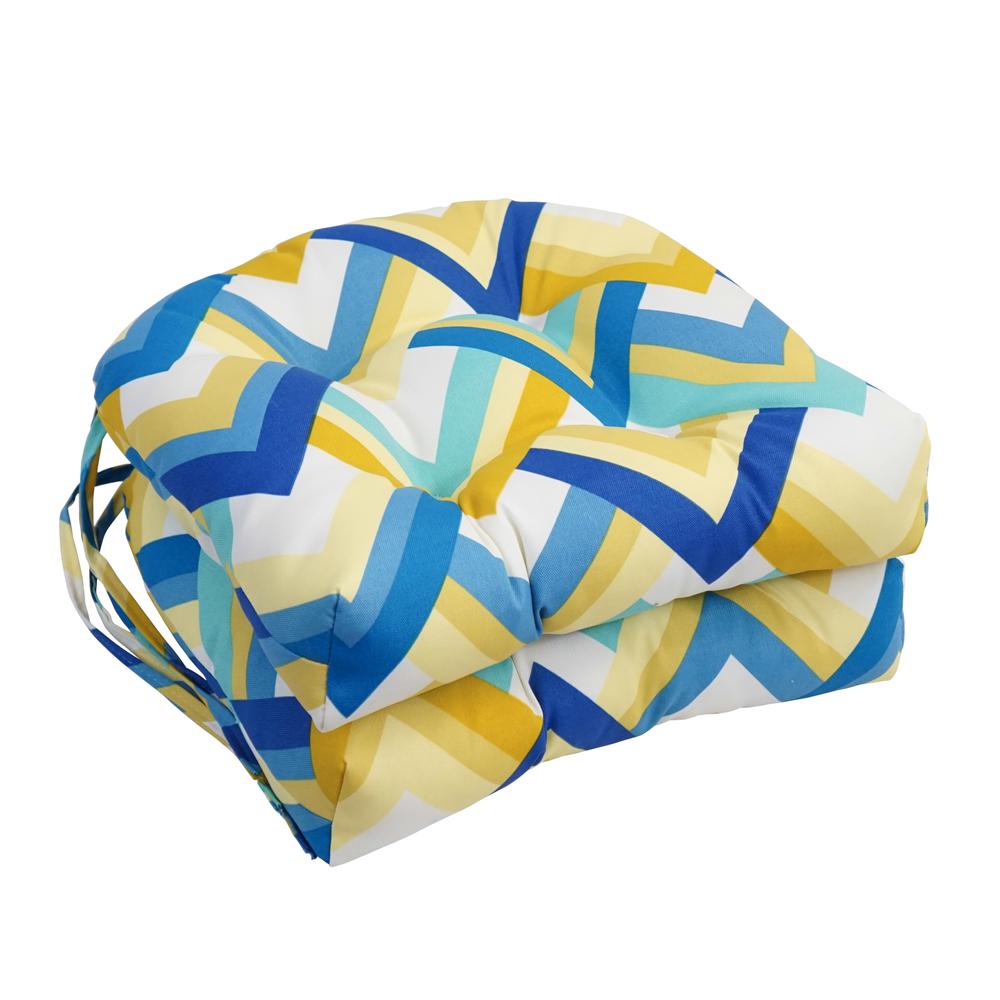 16-inch Spun Polyester Outdoor U-shaped Tufted Chair Cushion. Picture 1