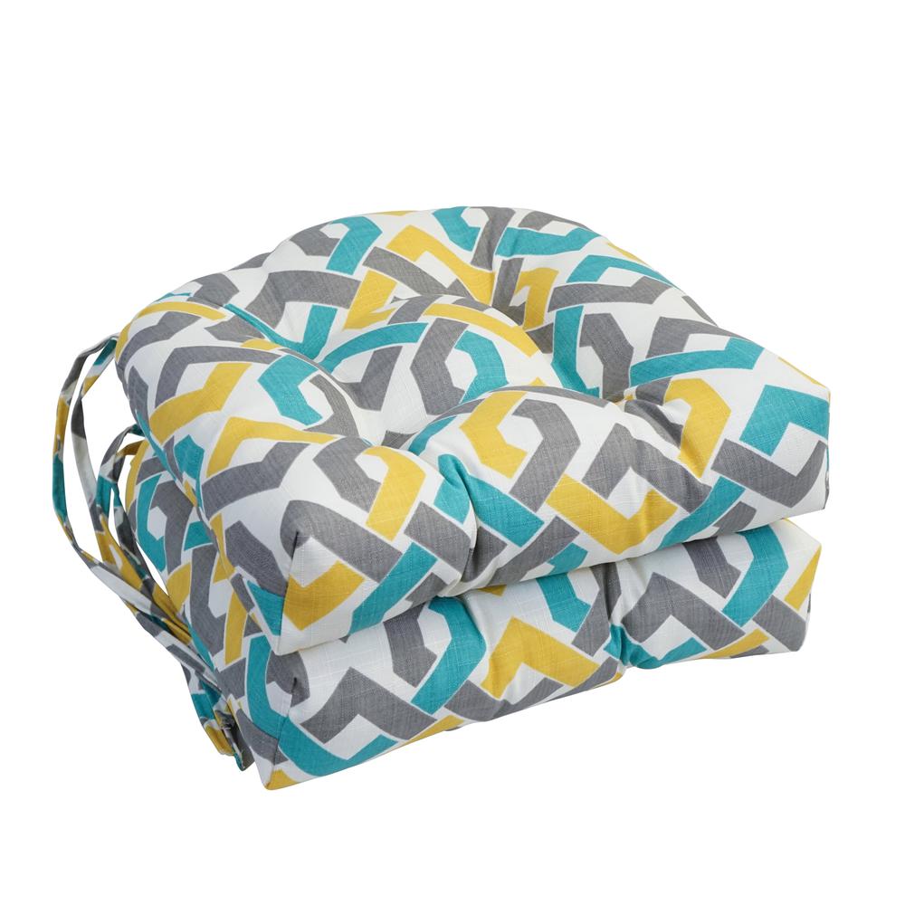 16-inch Spun Polyester Outdoor U-shaped Tufted Chair Cushion. Picture 1