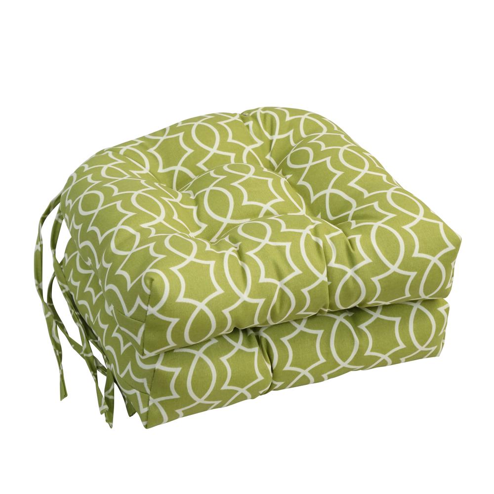 16-inch Spun Polyester Outdoor U-shaped Tufted Chair Cushion. Picture 1