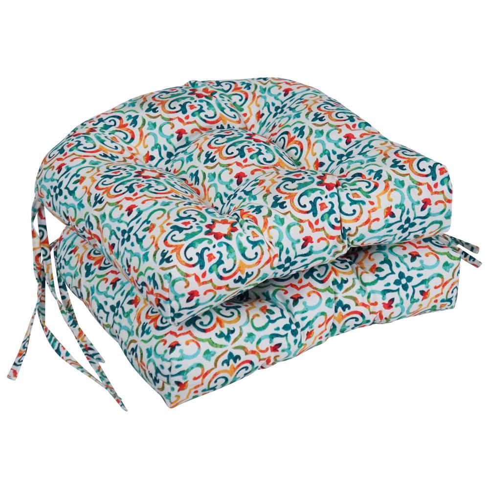 16-inch Spun Polyester Outdoor U-shaped Tufted Chair Cushion. Picture 1