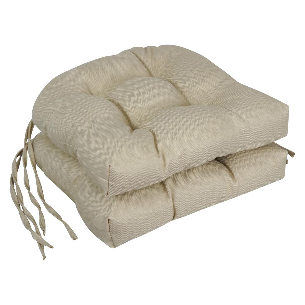 16-inch Spun Premium Outdoor U-shaped Tufted Chair Cushions (Set of 2) 916X16US-T-2CH-PO-014. Picture 1