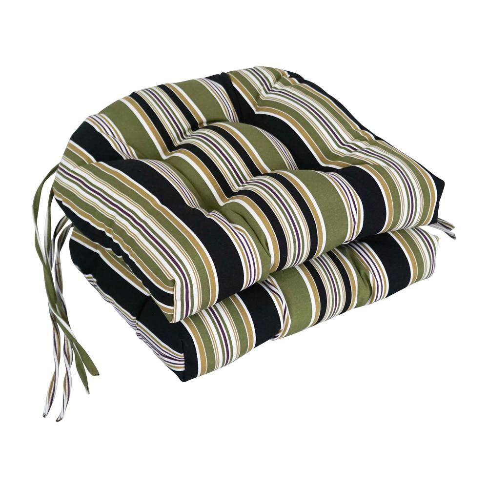 16-inch Spun Polyester Patterned Outdoor U-shaped Tufted Chair Cushion. Picture 1