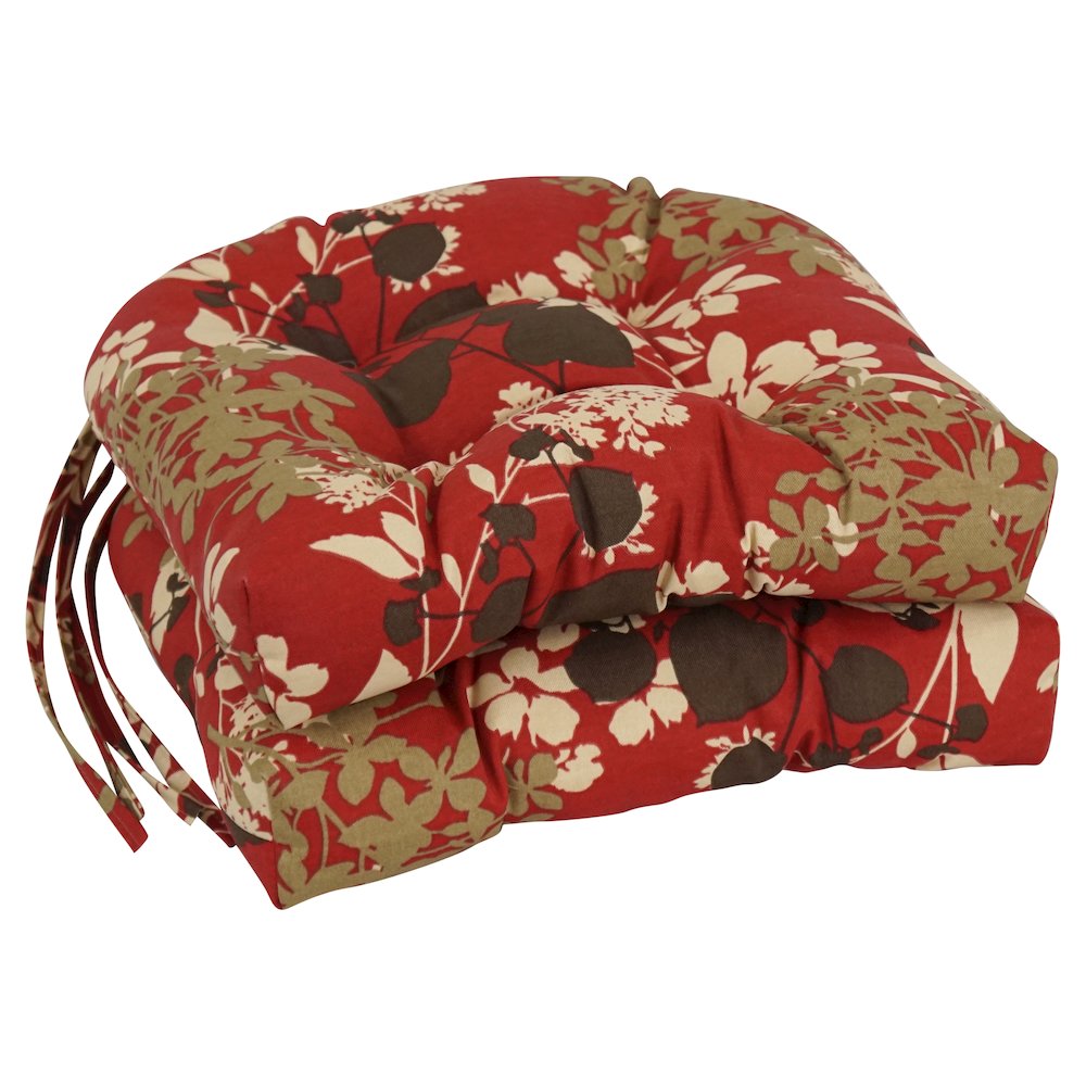16-inch Polyester Patterned Outdoor U-shaped Chair Cushions (Set of 2). Picture 1