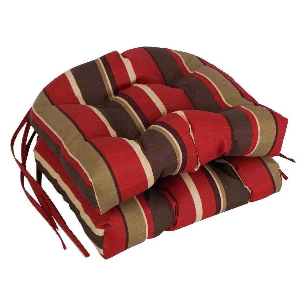 16-inch Spun Polyester Patterned Outdoor U-shaped Tufted Chair Cushion. Picture 1