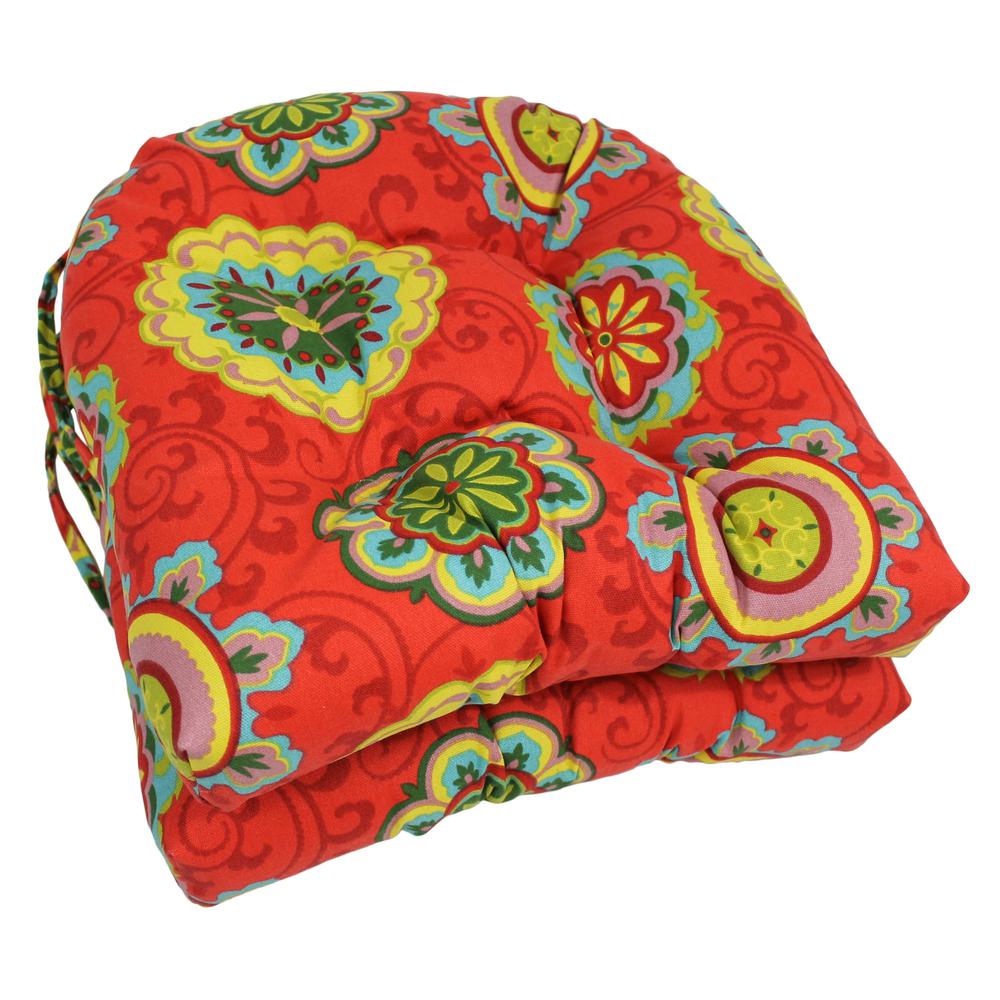 16-inch Outdoor Spun Polyester U-shaped Tufted Chair Cushions (Set of 2). Picture 2