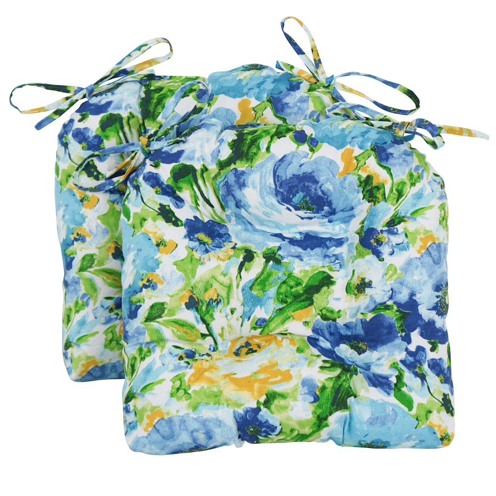 16-inch Polyester Patterned Outdoor U-shaped Chair Cushions (Set of 2). Picture 3