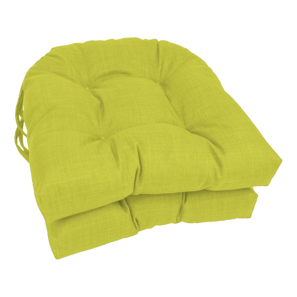 16-inch Spun Polyester Solid Outdoor U-shaped Tufted Chair Cushion. Picture 1