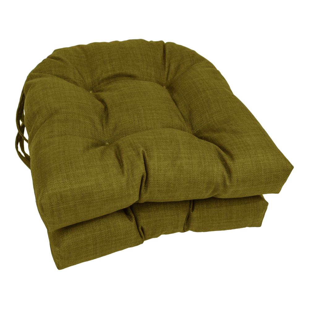 16-inch Spun Polyester Solid Outdoor U-shaped Tufted Chair Cushion. Picture 1