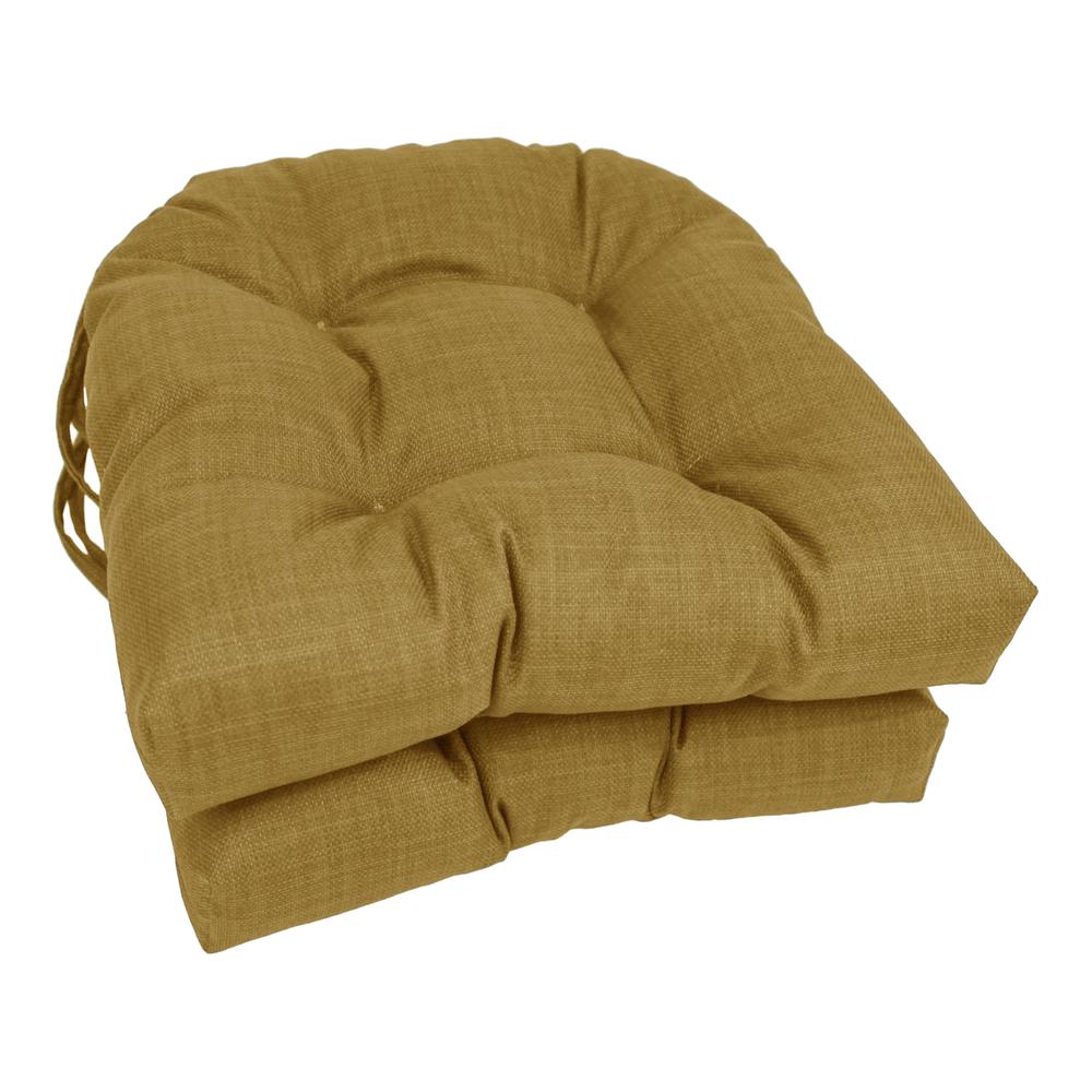 16-inch Spun Polyester Solid Outdoor U-shaped Tufted Chair Cushion. Picture 1