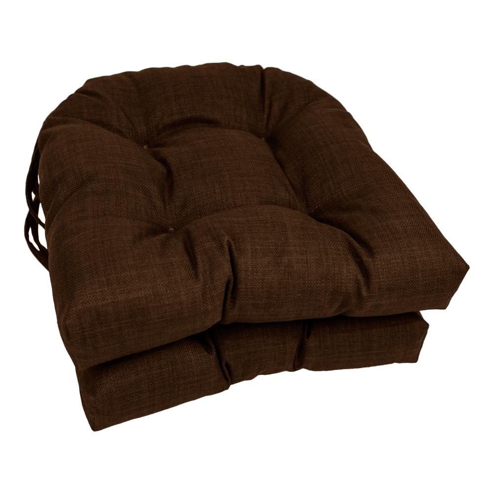 16-inch Spun Polyester Solid Outdoor U-shaped Tufted Chair Cushion. Picture 1