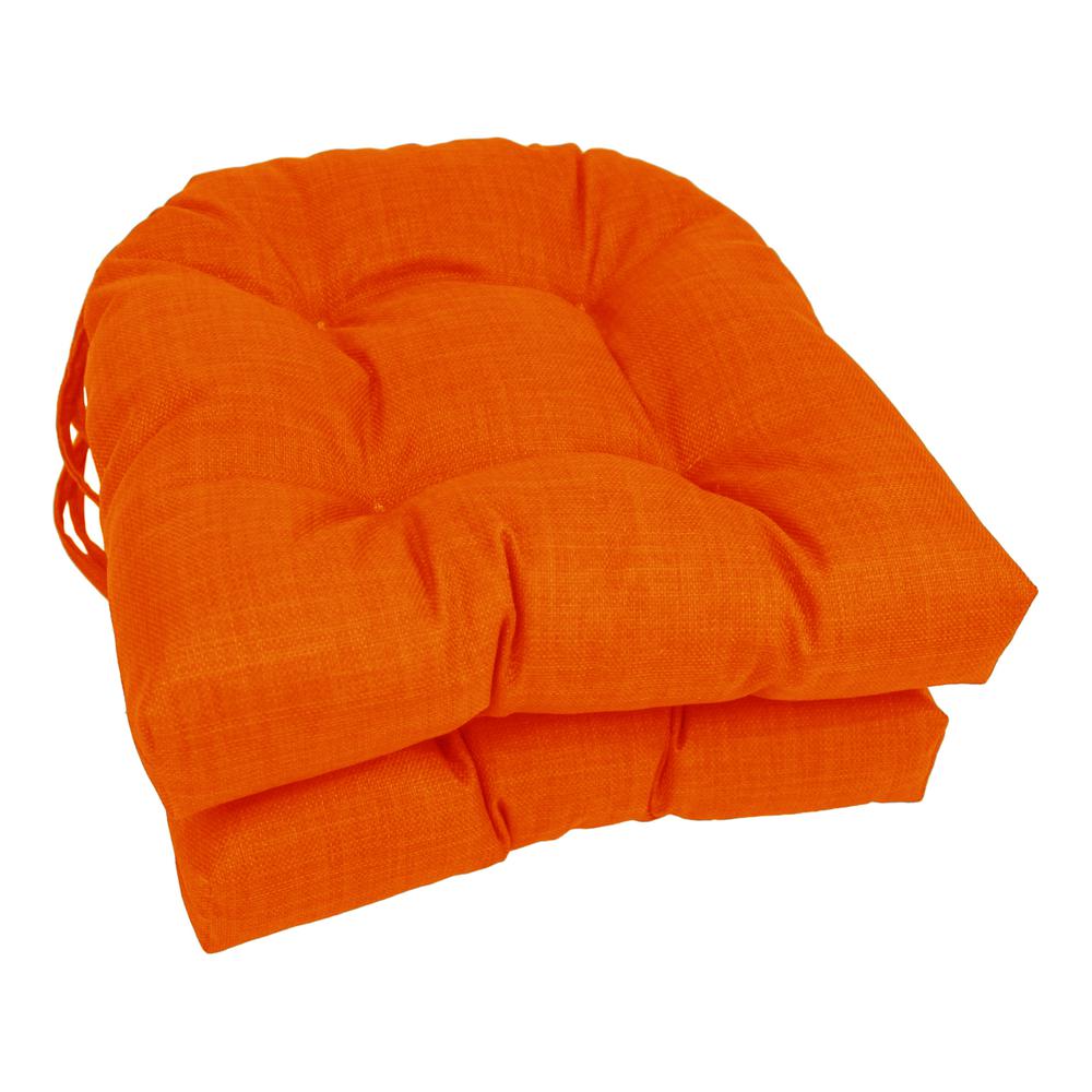16-inch Spun Polyester Solid Outdoor U-shaped Tufted Chair Cushion. Picture 1