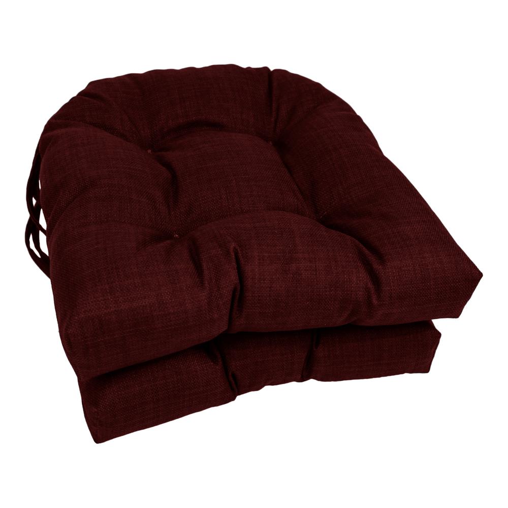 16-inch Spun Polyester Solid Outdoor U-shaped Tufted Chair Cushion. Picture 1
