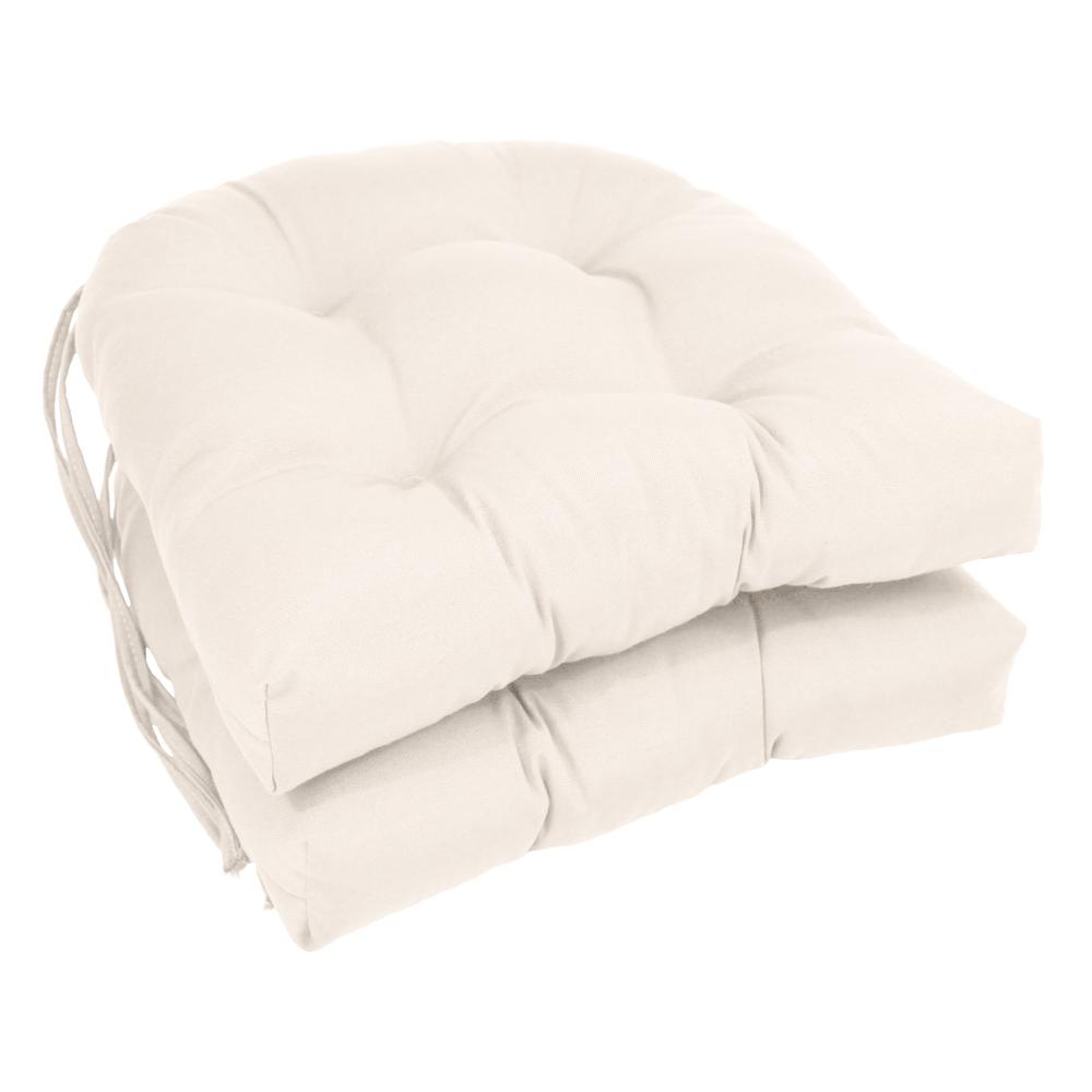 16-inch Solid Twill U-shaped Tufted Chair Cushions (Set of 2). Picture 1