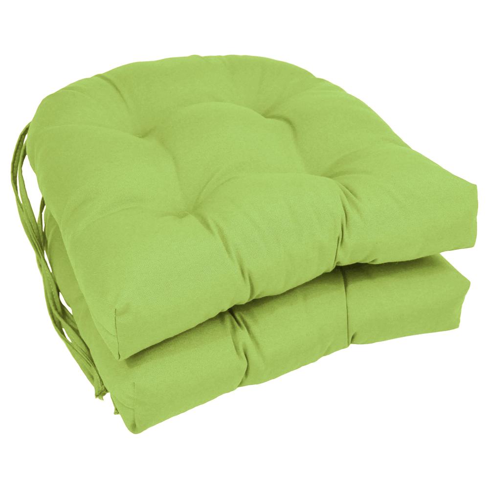 16-inch Solid Twill U-shaped Tufted Chair Cushions (Set of 2). Picture 1
