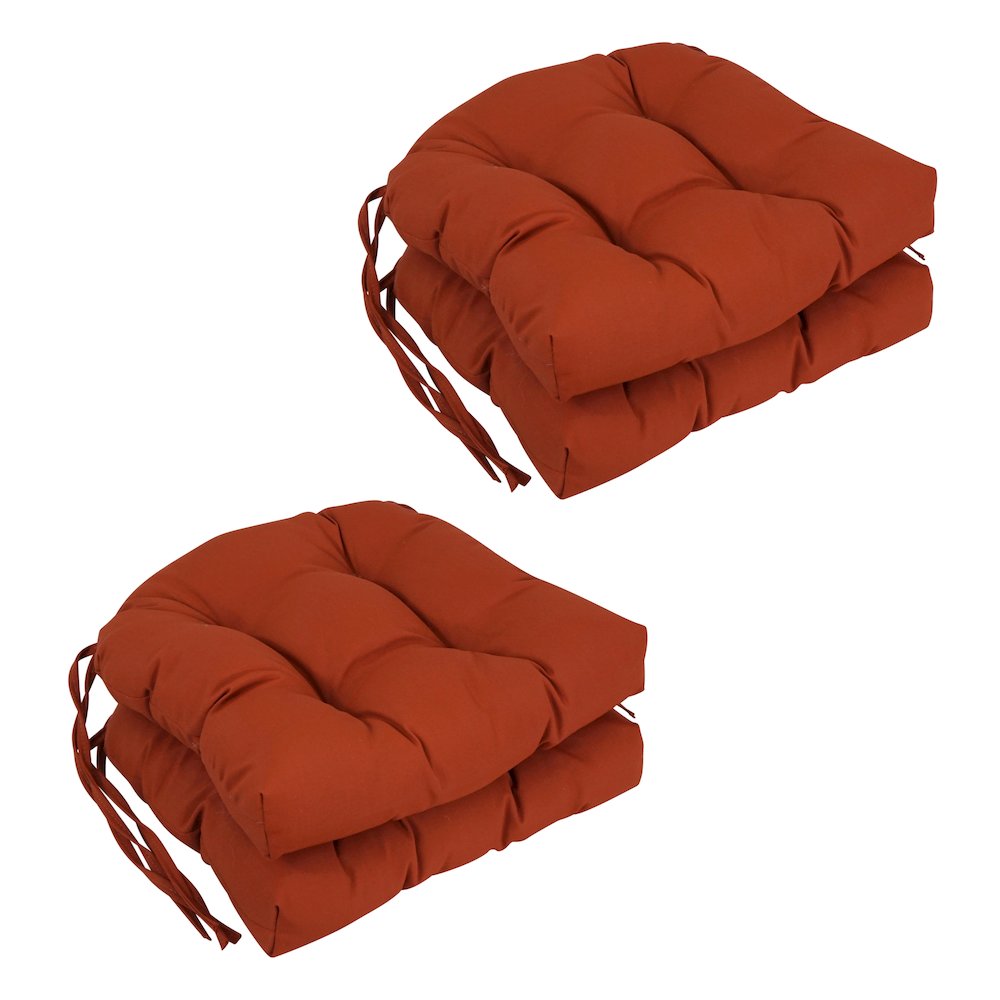 16-inch Premium Olefin Tufted Outdoor Chair Cushions (Set of 4). Picture 1