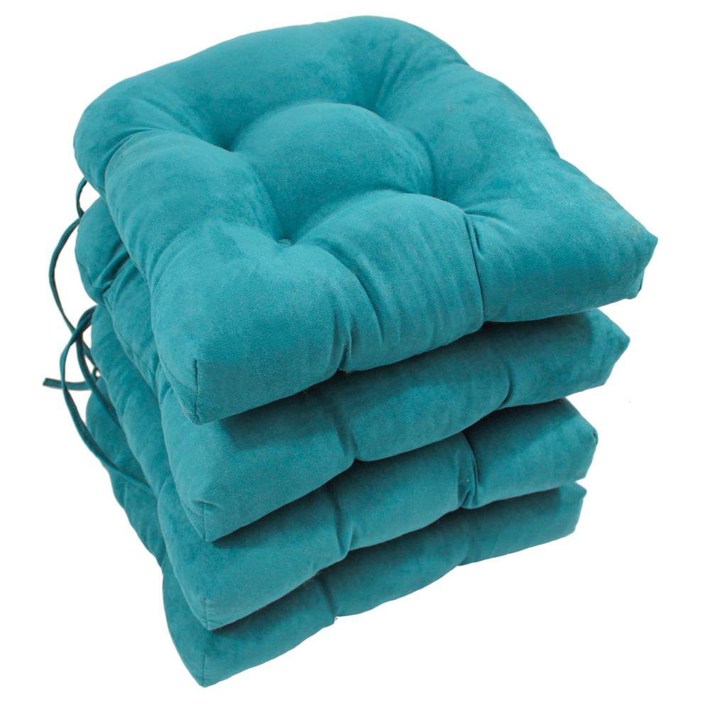 16-inch Solid Micro Suede U-shaped Tufted Chair Cushions (Set of 4). Picture 1