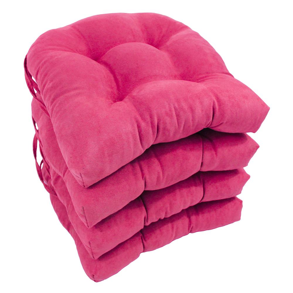 16-inch Solid Micro Suede U-shaped Tufted Chair Cushions (Set of 4). Picture 1