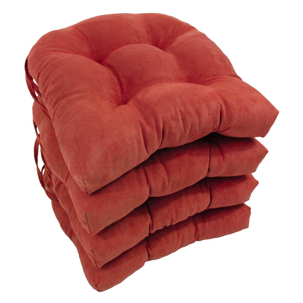 16-inch Solid Micro Suede U-shaped Tufted Chair Cushions (Set of 4). Picture 1