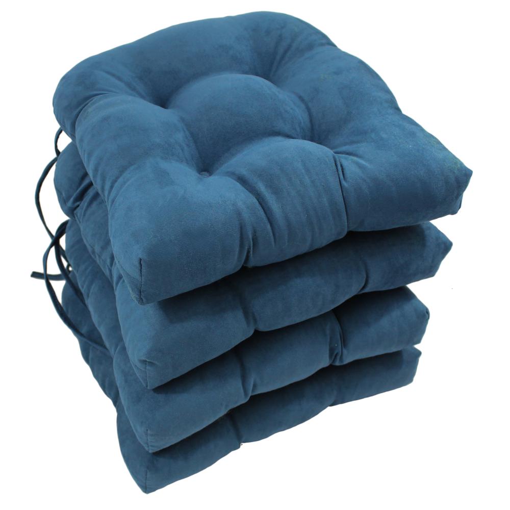 16-inch Solid Micro Suede U-shaped Tufted Chair Cushions (Set of 4). Picture 1