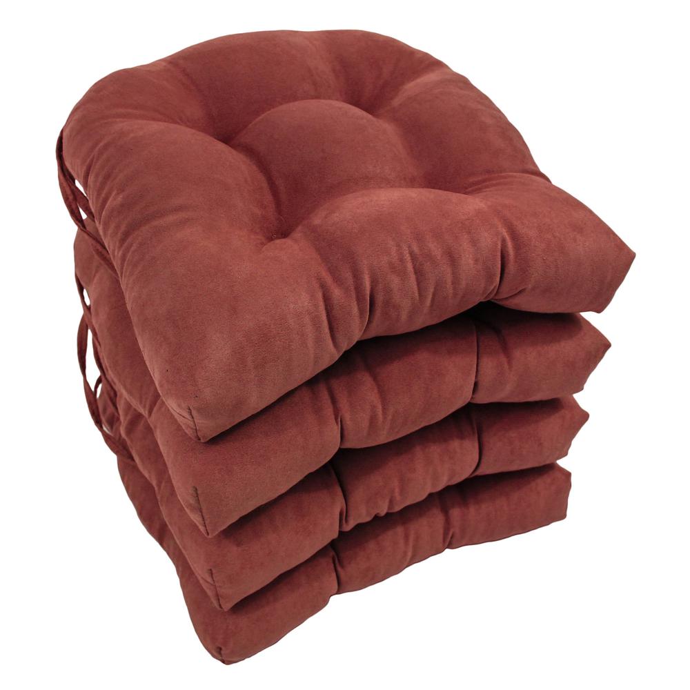 16-inch Solid Micro Suede U-shaped Tufted Chair Cushions (Set of 4). Picture 1