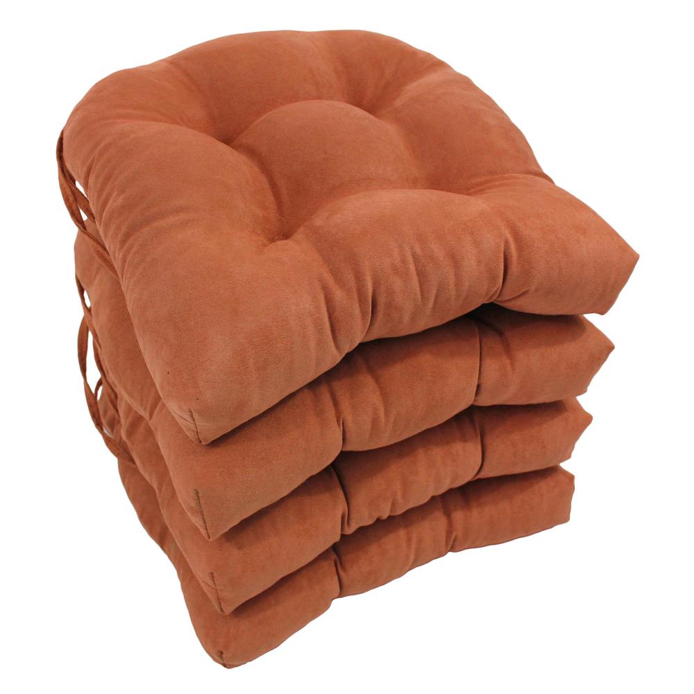 16-inch Solid Micro Suede U-shaped Tufted Chair Cushions (Set of 4). Picture 1