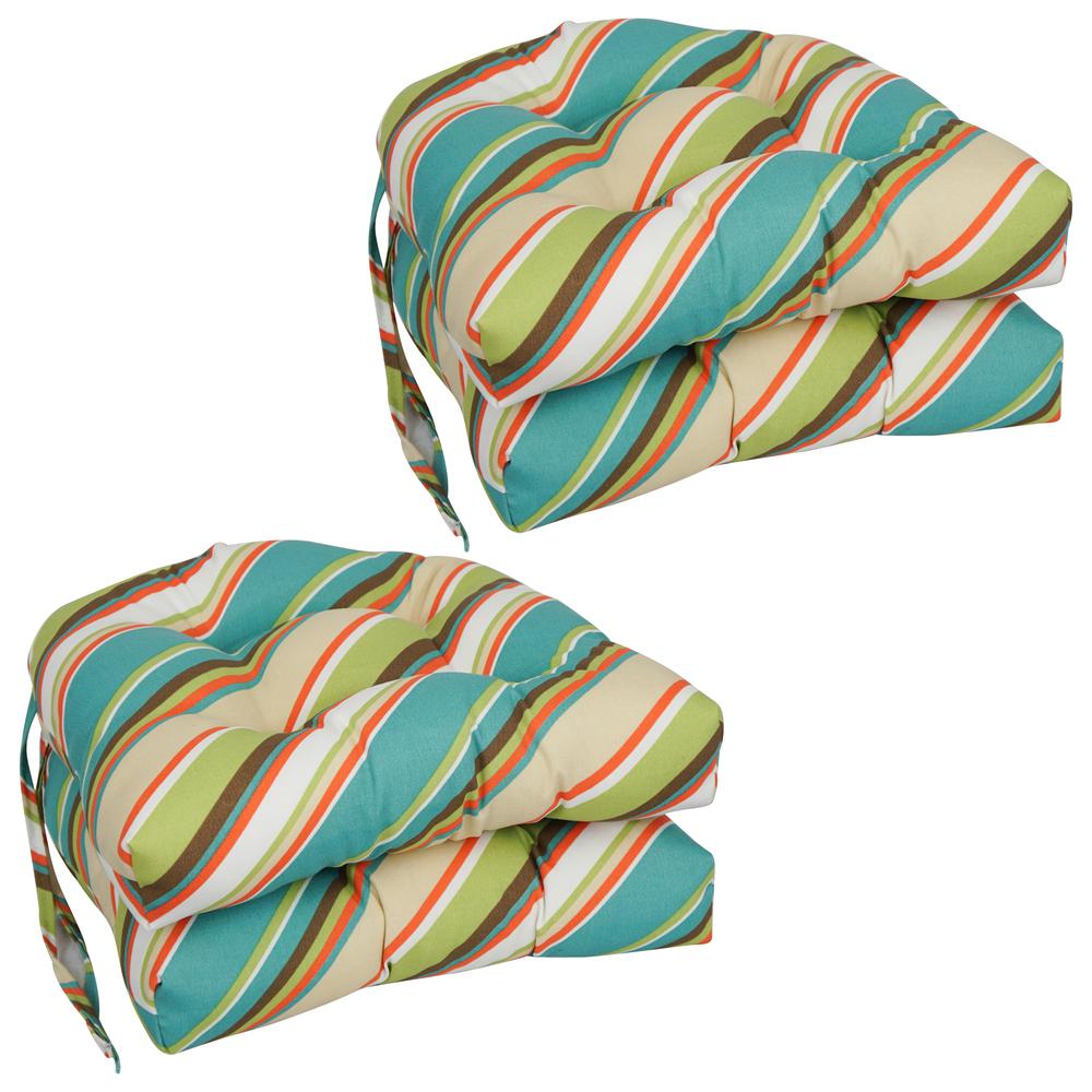 16-inch Spun Polyester Outdoor U-shaped Tufted Chair Cushion. Picture 1