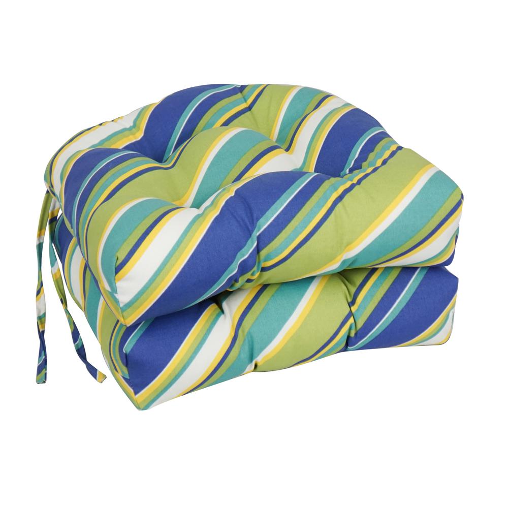 16-inch Spun Polyester Outdoor U-shaped Tufted Chair Cushion. Picture 1