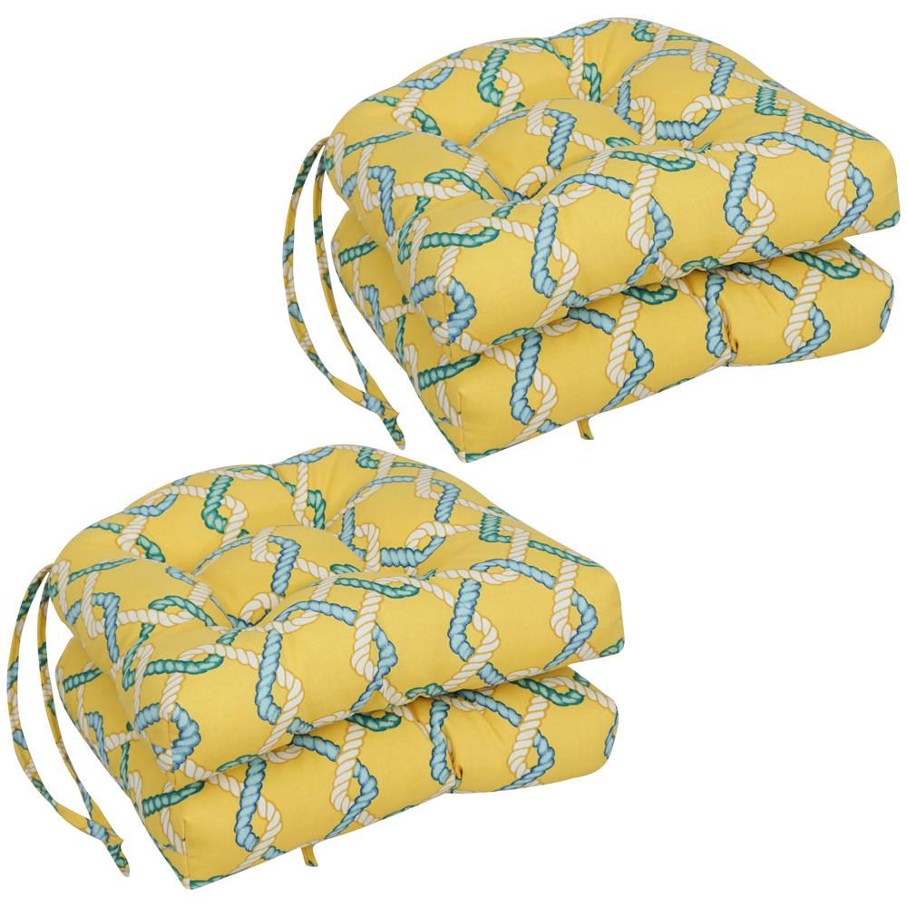 16-inch Spun Polyester Outdoor U-shaped Tufted Chair Cushion. Picture 1
