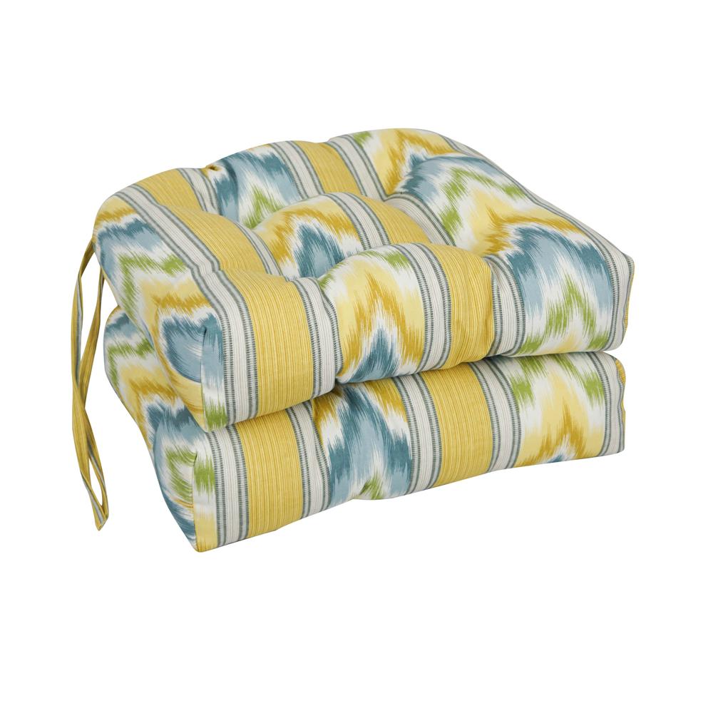 16-inch Spun Polyester Outdoor U-shaped Tufted Chair Cushion. Picture 1