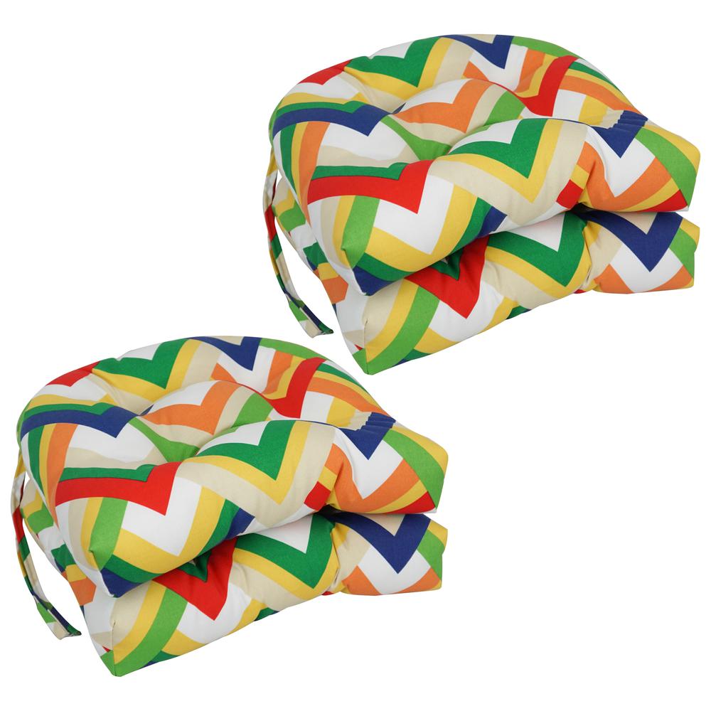 16-inch Spun Polyester Outdoor U-shaped Tufted Chair Cushion. Picture 1