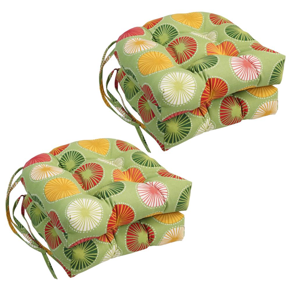 16-inch Spun Polyester Outdoor U-shaped Tufted Chair Cushion. Picture 1