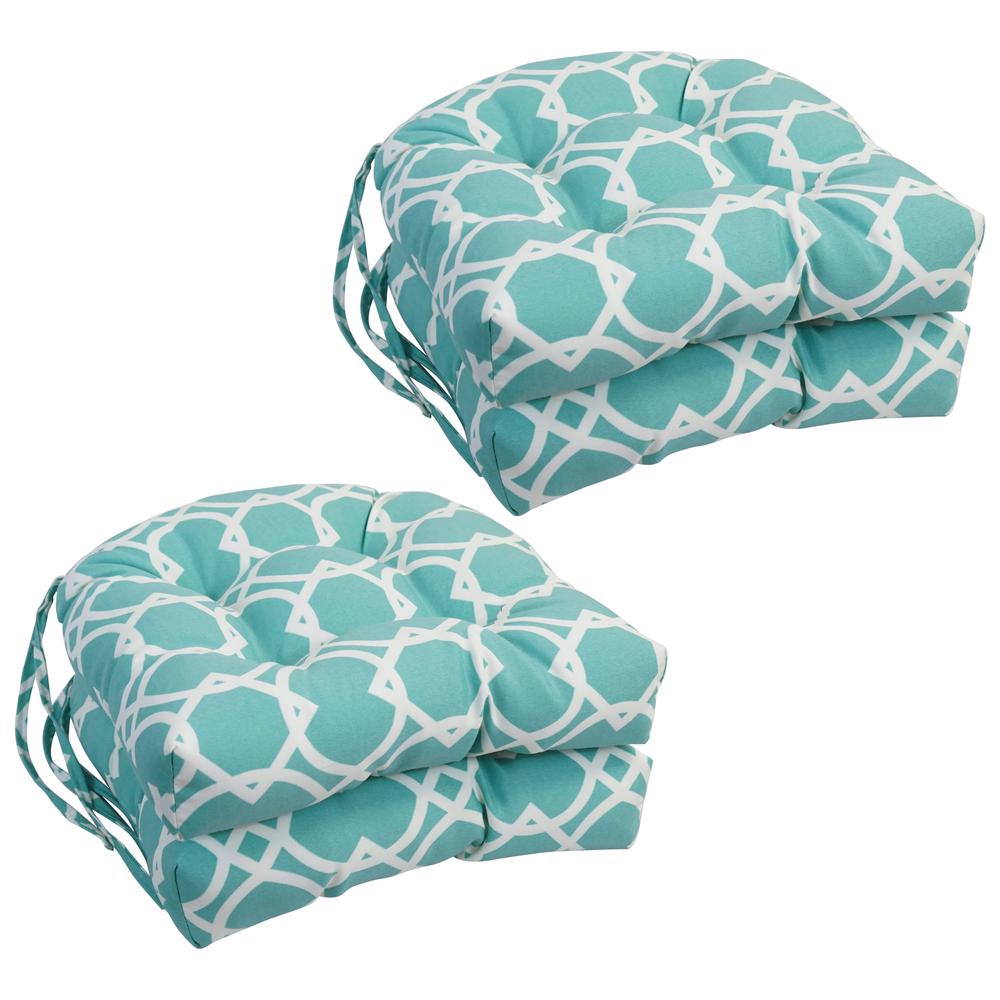 16-inch Spun Polyester Outdoor U-shaped Tufted Chair Cushion. Picture 1