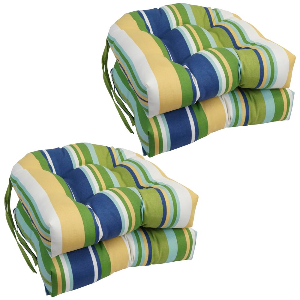16-inch Spun Polyester Outdoor U-shaped Tufted Chair Cushion. Picture 1