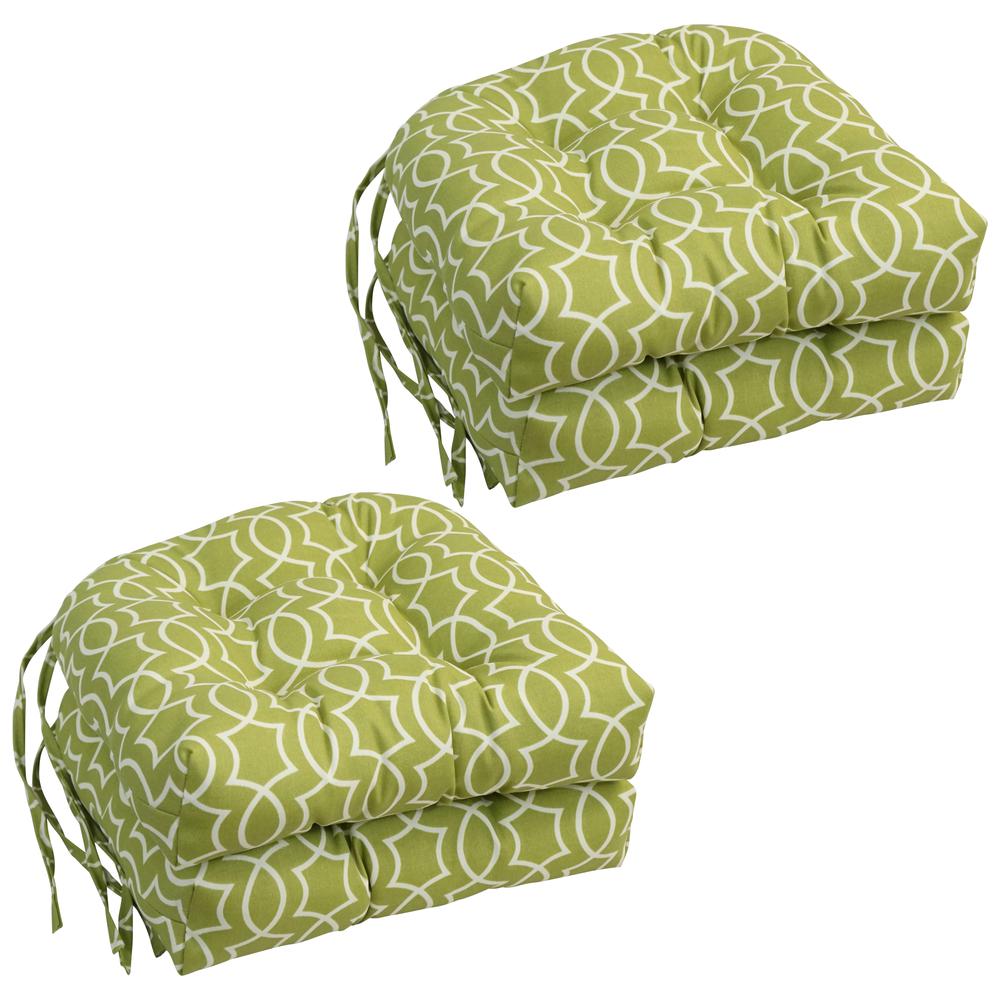 16-inch Spun Polyester Outdoor U-shaped Tufted Chair Cushion. Picture 1