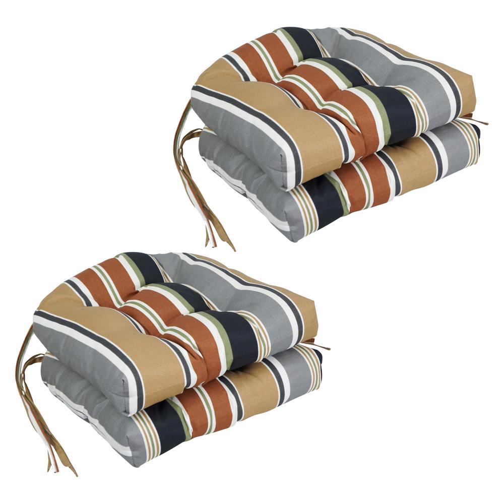 16-inch Spun Polyester Outdoor U-shaped Tufted Chair Cushion. Picture 1