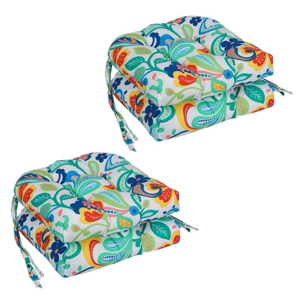 16-inch Spun Polyester Outdoor U-shaped Tufted Chair Cushion. Picture 1